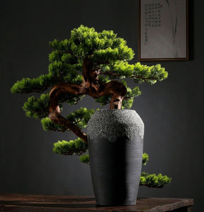 VICKY YAO Faux Bonsai - Exclusive Design Natural Artificial Bonsai Arrangement 60cm H Gift For Him