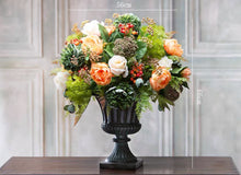 Load image into Gallery viewer, VICKY YAO Faux Floral - Exclusive Design Royal Artificial Orange Flowers Arrangement In Urn