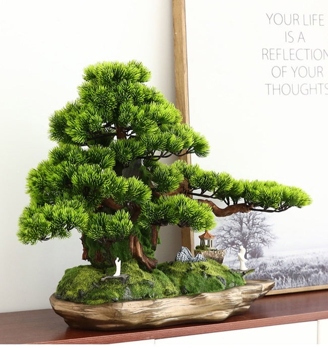VICKY YAO Faux Bonsai- Exclusive Design Artificial Landscape Bonsai Gift For Him