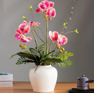 Vicky Yao Faux Floral - Exclusive Design Handmade Chinese Style Real Touch Artificial Orchid Arrangement
