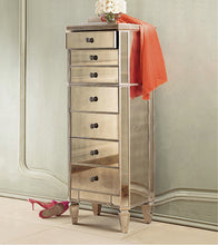 Laden Sie das Bild in den Galerie-Viewer, Vicky Yao Home Decor  - Luxury Mirrored Narrow Chest Of Drawers With 7 Drawers