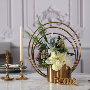 Vicky Yao Faux Floral - Exclusive Design Luxury Artificial Floral Arrangement With Vase Of Three Circle