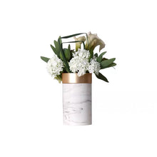 画像をギャラリービューアに読み込む, VICKY YAO Faux Floral - Exclusive Design White Marbling Artificial Floral Arrangement
