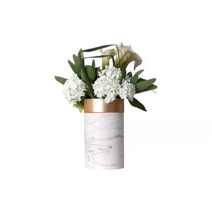 VICKY YAO Faux Floral - Exclusive Design White Marbling Artificial Floral Arrangement