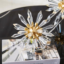 Load image into Gallery viewer, VICKY YAO Table Decor - Exclusive Design Brass Set of Crystal Glass Flowers