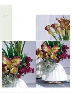Vicky Yao Faux Floral - Exclusive Design Luxury Red and Yellow Calla Lily floral arrangement