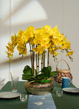 將圖片載入圖庫檢視器 VICKY YAO Faux Floral  - Exclusive Design High End  Fushia Big 10 Stems Artificial Orchid Pot Flower Arrangement