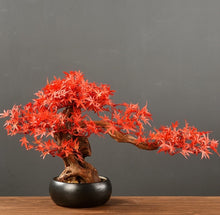 將圖片載入圖庫檢視器 VICKY YAO Faux Plant - Exclusive Design Artificial Red Maple Leaf Bonsai Arrangemen
