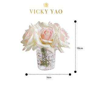 VICKY YAO FRAGRANCE - Love & Dream Series Real Touch Champagne Floral Art & Luxury Fragrance Gift Box