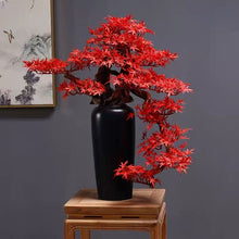 画像をギャラリービューアに読み込む, VICKY YAO Faux Plant - Exclusive Design Red Artificial Bonsai Maple Leaf Gift For Him