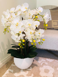 Vicky Yao Faux Floral - Exclusive Design Luxury Handmade 6 Stems Orchid Flower Arrangement